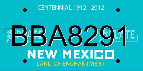 BBA8291 New Mexico License Plate