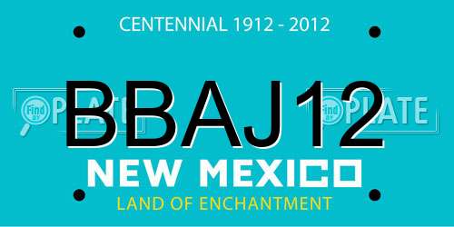 BBAJ12 New Mexico License Plate