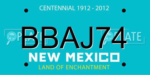 BBAJ74 New Mexico License Plate