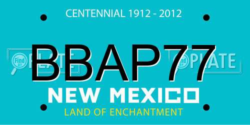 BBAP77 New Mexico License Plate
