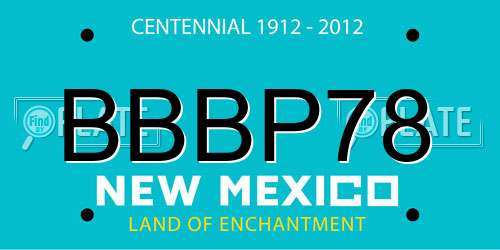 BBBP78 New Mexico License Plate