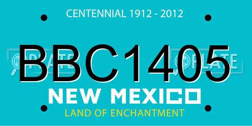 BBC1405 New Mexico License Plate