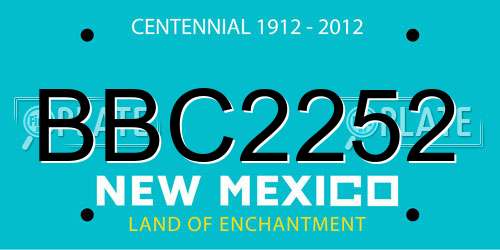 BBC2252 New Mexico License Plate