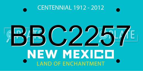 BBC2257 New Mexico License Plate