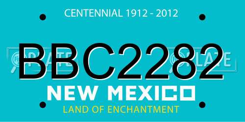 BBC2282 New Mexico License Plate