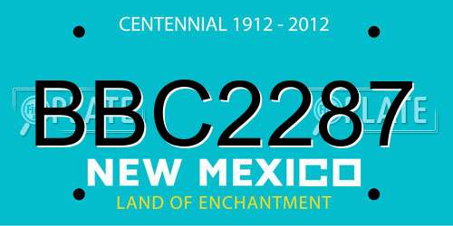 BBC2287 New Mexico License Plate