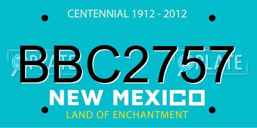 BBC2757 New Mexico License Plate
