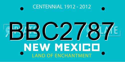 BBC2787 New Mexico License Plate