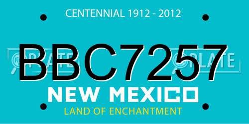 BBC7257 New Mexico License Plate