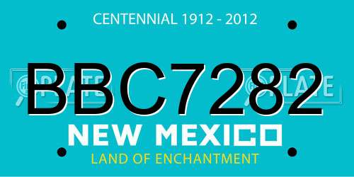 BBC7282 New Mexico License Plate