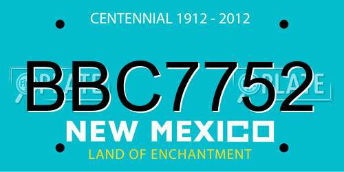 BBC7752 New Mexico License Plate