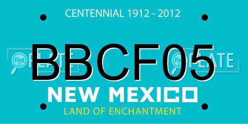 BBCF05 New Mexico License Plate
