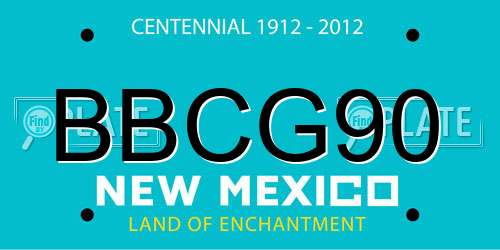 BBCG90 New Mexico License Plate