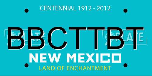 BBCTTBT New Mexico License Plate