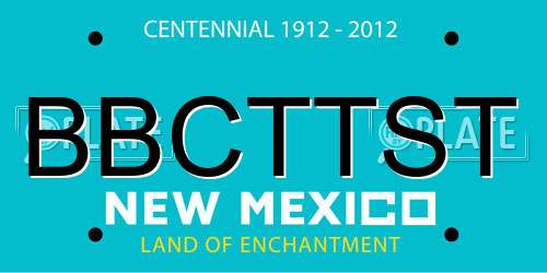 BBCTTST New Mexico License Plate