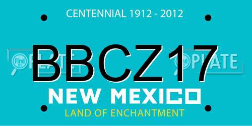 BBCZ17 New Mexico License Plate