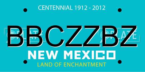 BBCZZBZ New Mexico License Plate
