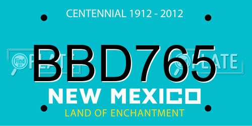 BBD765 New Mexico License Plate