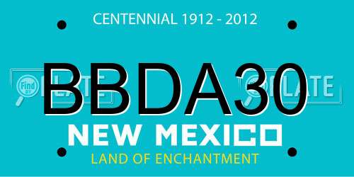 BBDA30 New Mexico License Plate