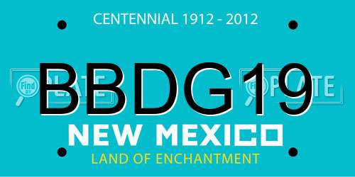 BBDG19 New Mexico License Plate