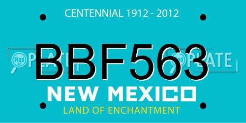 BBF563 New Mexico License Plate