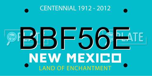 BBF56E New Mexico License Plate