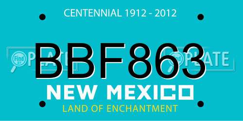 BBF863 New Mexico License Plate