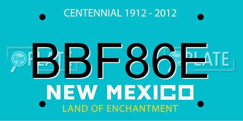 BBF86E New Mexico License Plate