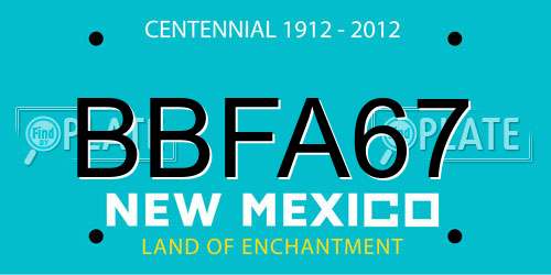 BBFA67 New Mexico License Plate