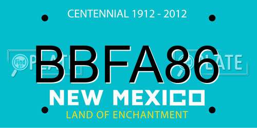 BBFA86 New Mexico License Plate