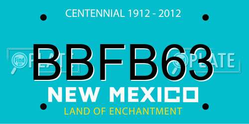 BBFB63 New Mexico License Plate