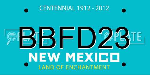 BBFD23 New Mexico License Plate