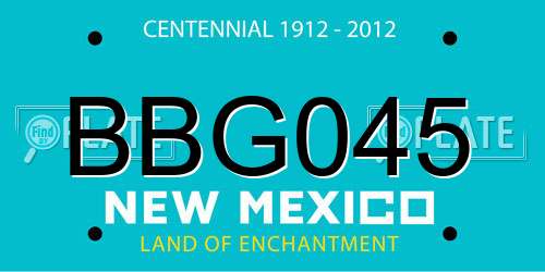 BBG045 New Mexico License Plate