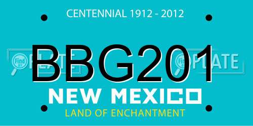 BBG201 New Mexico License Plate