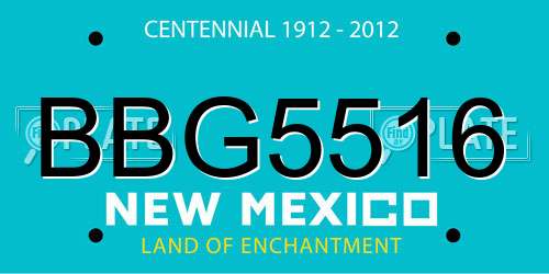 BBG5516 New Mexico License Plate