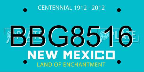 BBG8516 New Mexico License Plate