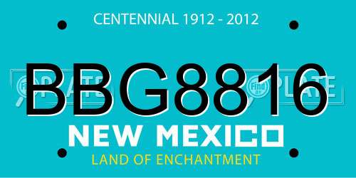 BBG8816 New Mexico License Plate