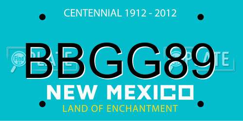 BBGG89 New Mexico License Plate