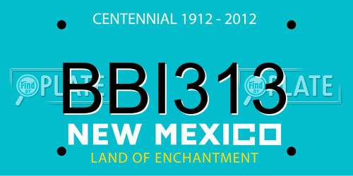 BBI313 New Mexico License Plate