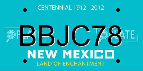 BBJC78 New Mexico License Plate