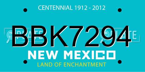 BBK7294 New Mexico License Plate