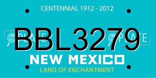 BBL3279 New Mexico License Plate