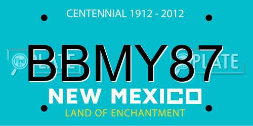 BBMY87 New Mexico License Plate