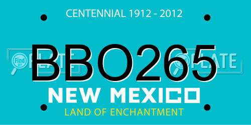 BBO265 New Mexico License Plate