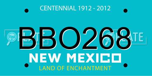 BBO268 New Mexico License Plate