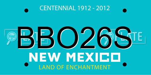 BBO26S New Mexico License Plate
