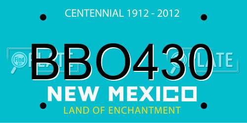 BBO430 New Mexico License Plate