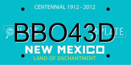 BBO43D New Mexico License Plate
