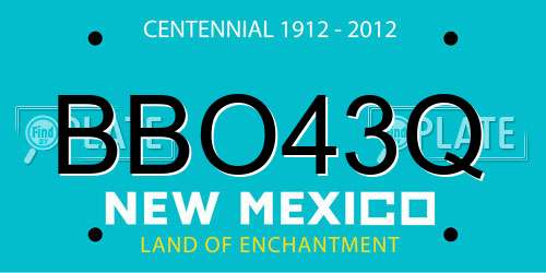 BBO43Q New Mexico License Plate