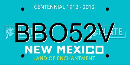 BBO52V New Mexico License Plate